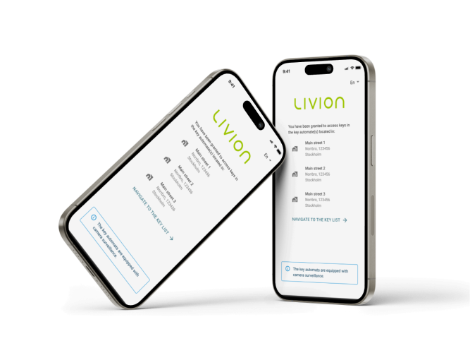 LivionKey Register in use on mobile